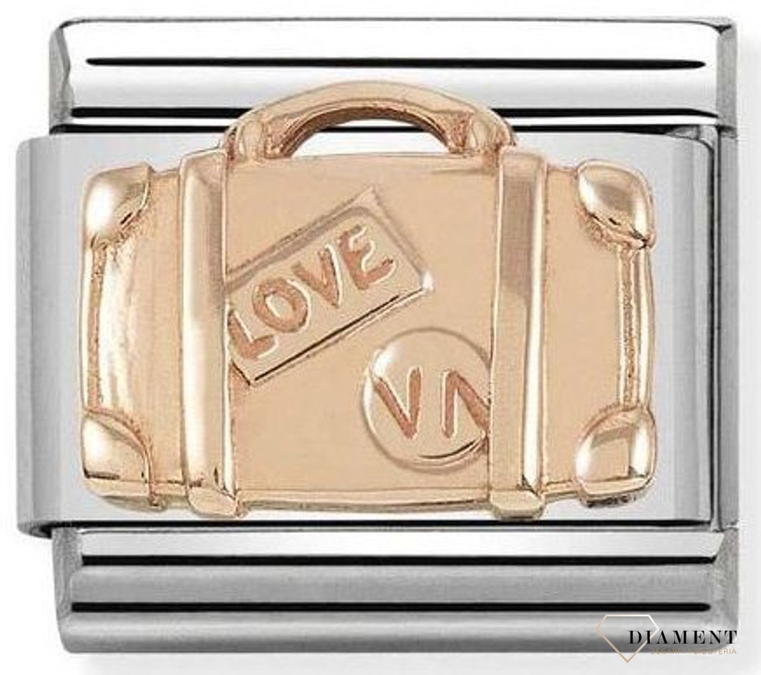 Nomination Link 9K zawieszka różowe złoto 'Walizka' 430102 07 biżuteria nomination nomination zawieszki nomination baza.jpg